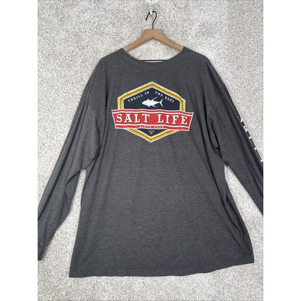 Mens Salt Life Thrill In The Reel Graphic Long Sleeve‎ T-Shirt - 2XL